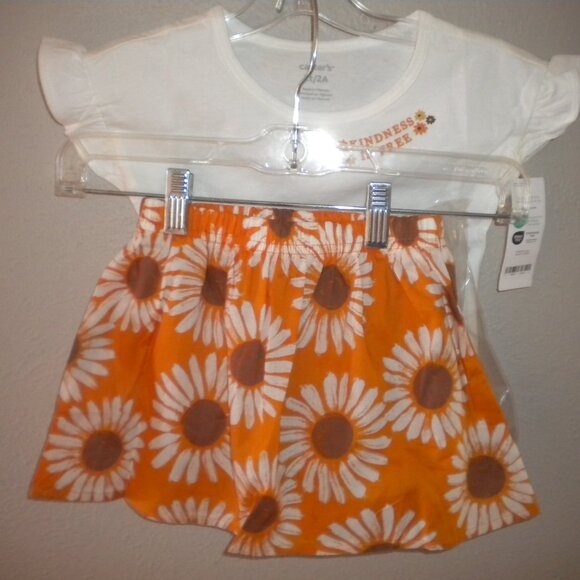 Carter's Toddler Girls Size 3T Sunflower Skort Set NWT 2Piece - Picture 2 of 5